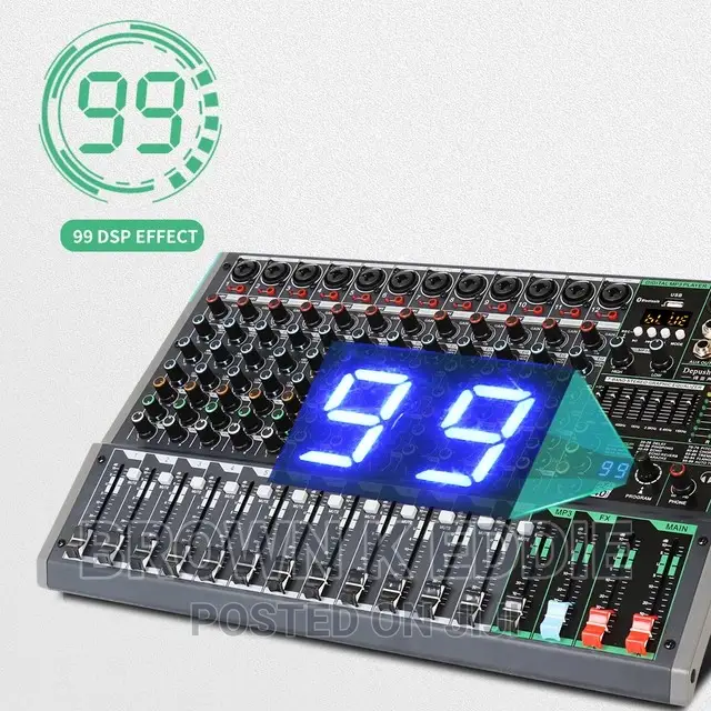Professional 12-Channel Audio Mixer Depusheng PA12