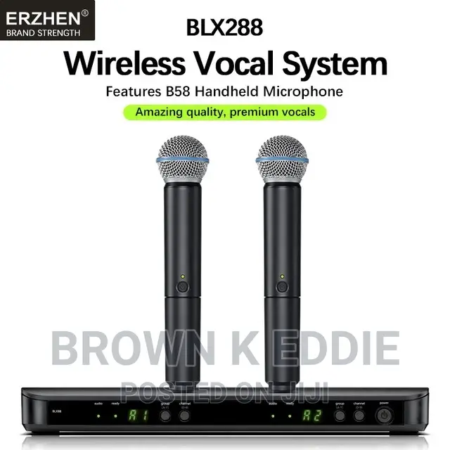Profession Wireless Vocal Microphone UHF System Kit