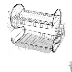Stainless Steel Double Dish Rack.
