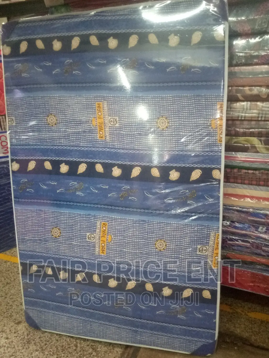 Royal Foam Mattress.4x6 Sealed Cover.( Blue)