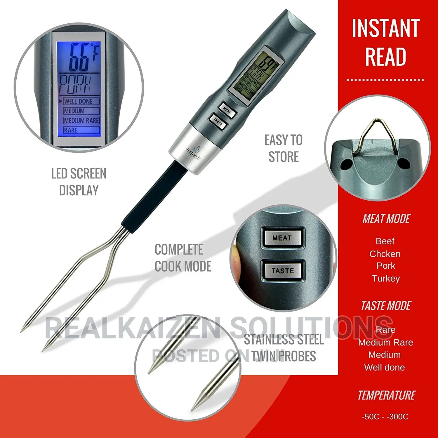 Digital Proffessional LCD | BBQ Fork °C|°F Food Thermometer