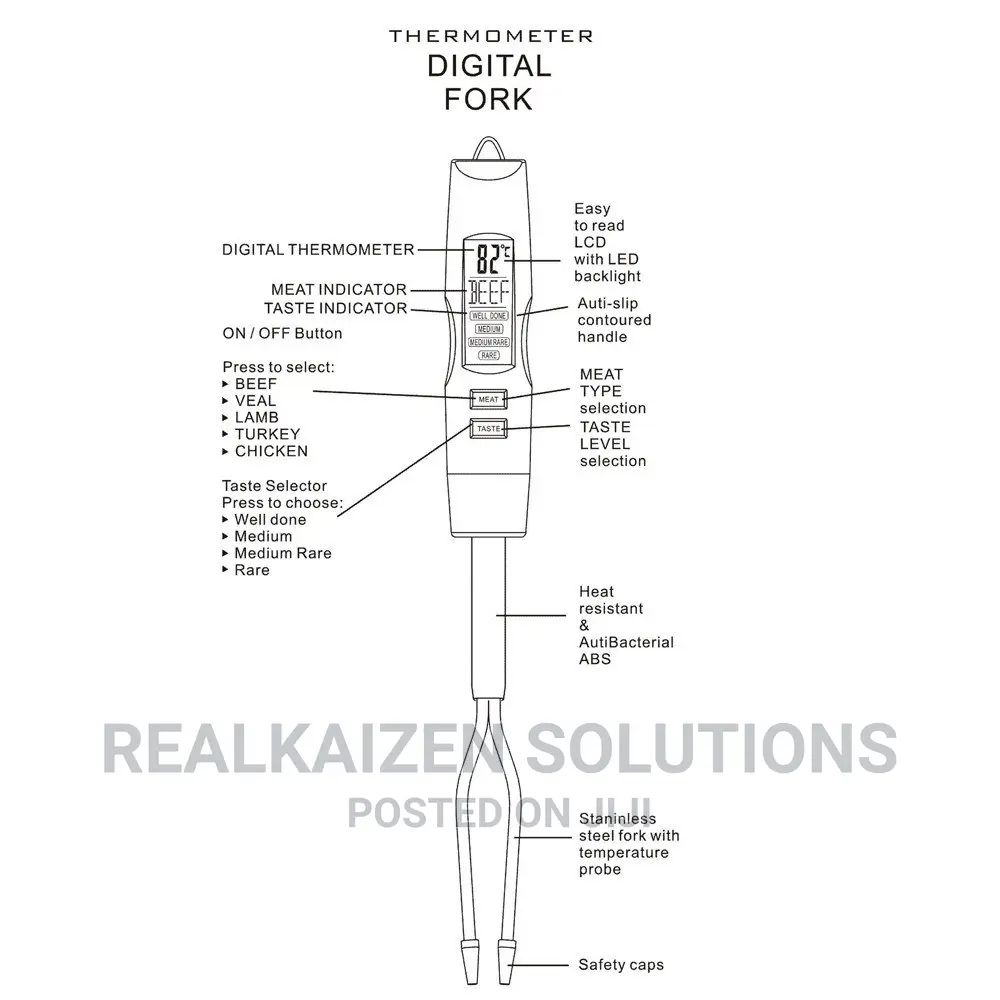 Digital Proffessional LCD | BBQ Fork °C|°F Food Thermometer