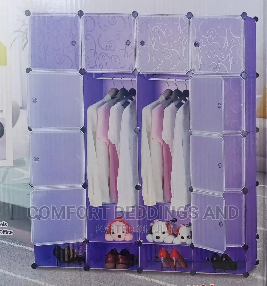 Four Column Plastic Closet Purple