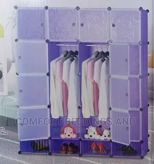 Four Column Plastic Closet Purple