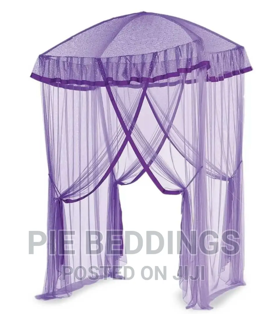 Square Mosquito Nets Attached to the Ceiling
