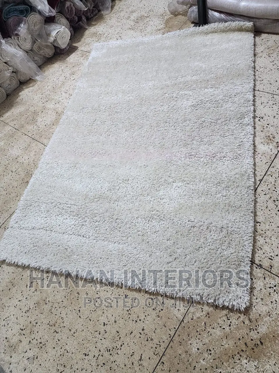 White Shaggy Carpet-Much Fur