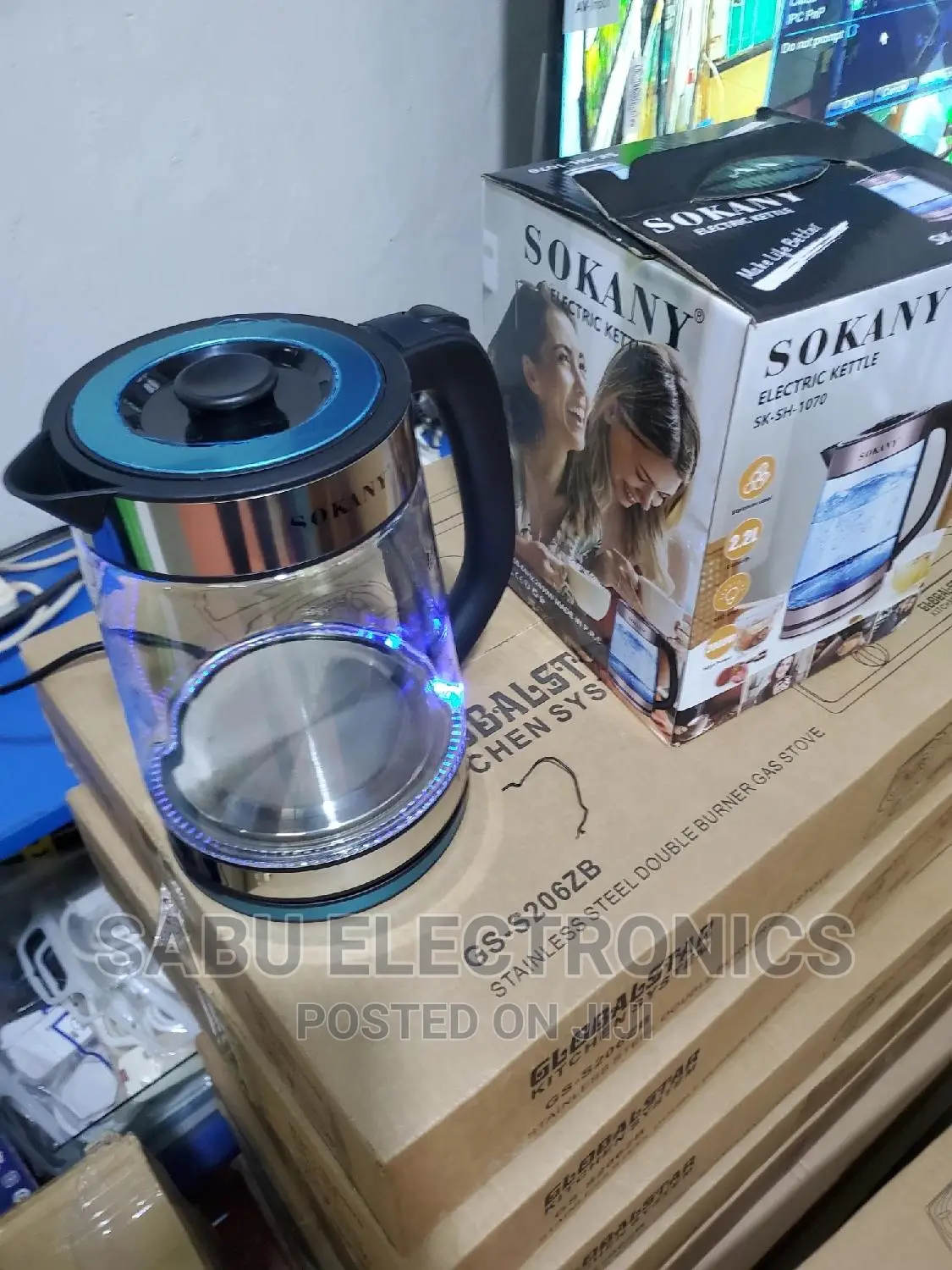 Electric Glass Kettle Sokany 2.2L