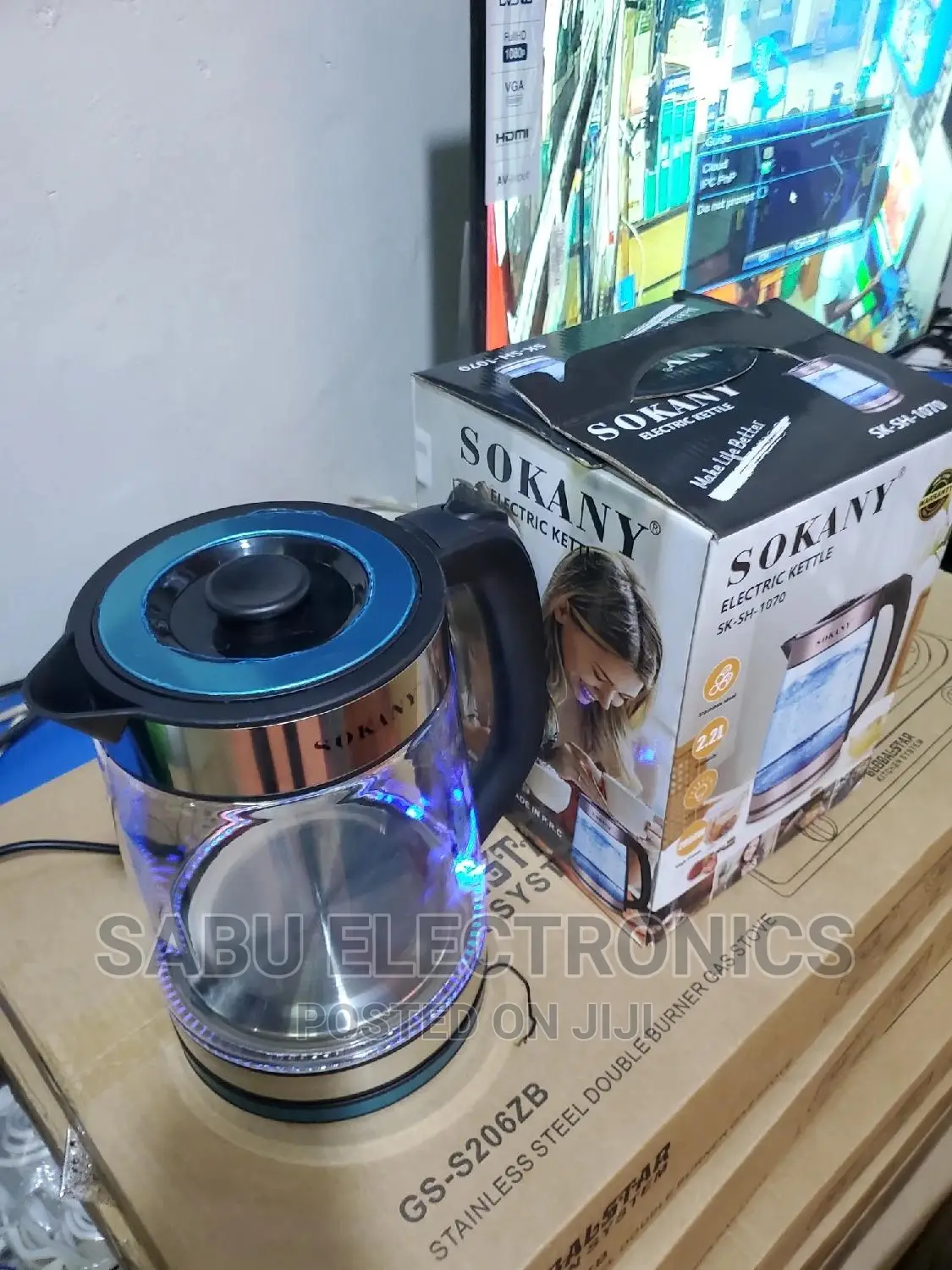 Electric Glass Kettle Sokany 2.2L