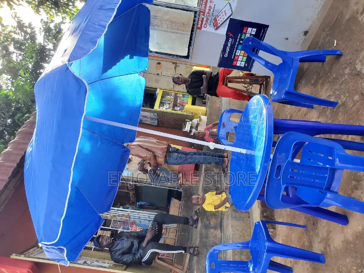 Combo Plastic Table,Umbrella and Chairs
