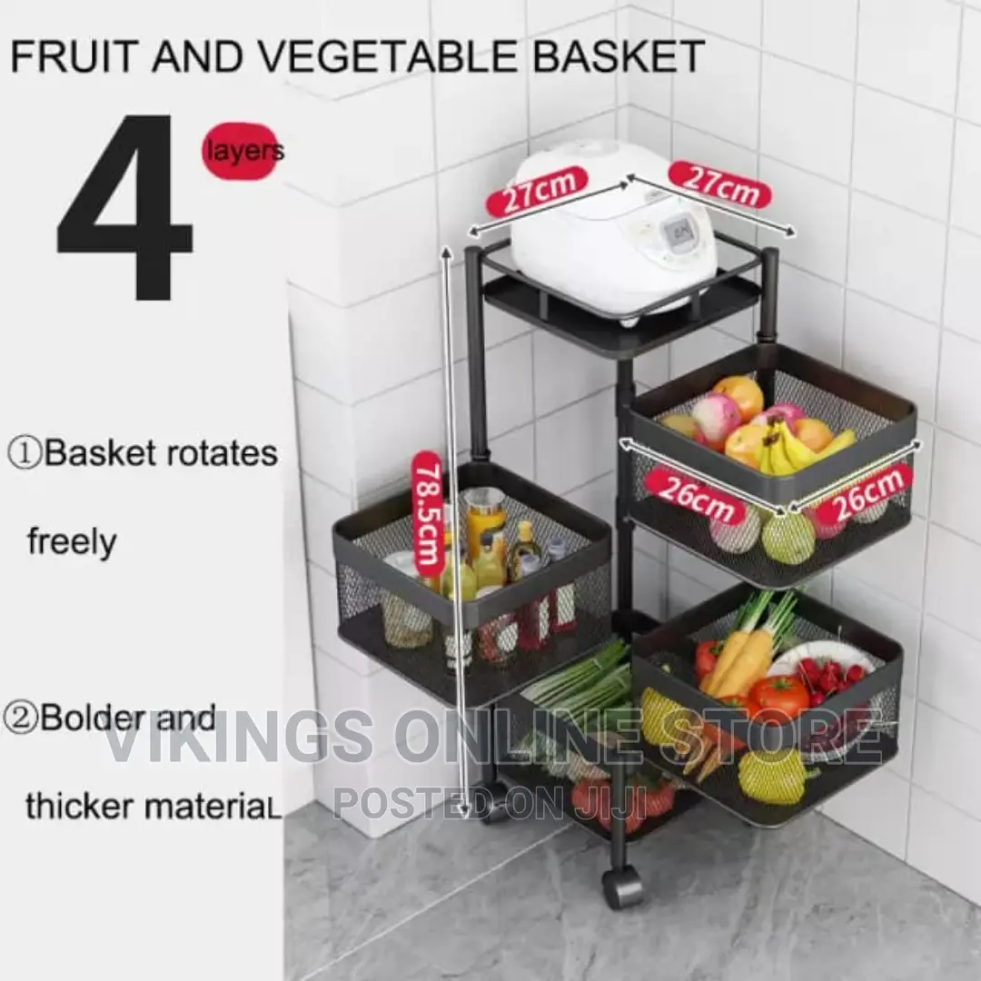 4 Tier Square Vegetable Rotating Rack