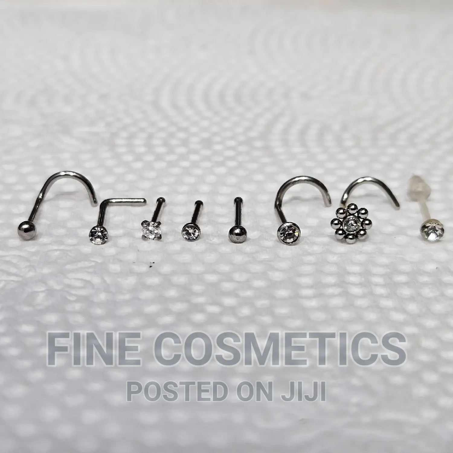 8PCS Nose Stud Collection of Nose Pin Straight and Corkscrew