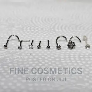 8PCS Nose Stud Collection of Nose Pin Straight and Corkscrew