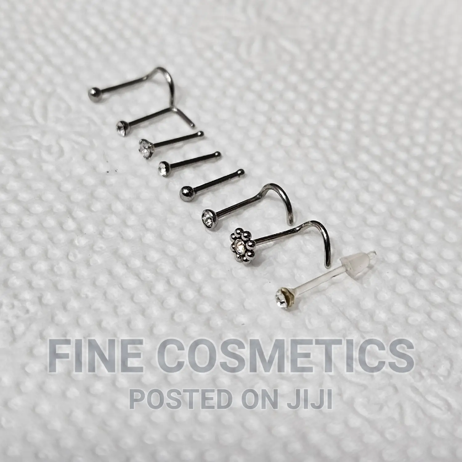 8PCS Nose Stud Collection of Nose Pin Straight and Corkscrew