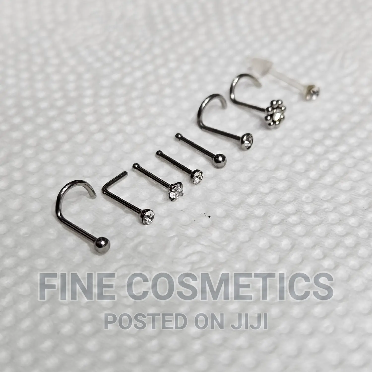8PCS Nose Stud Collection of Nose Pin Straight and Corkscrew