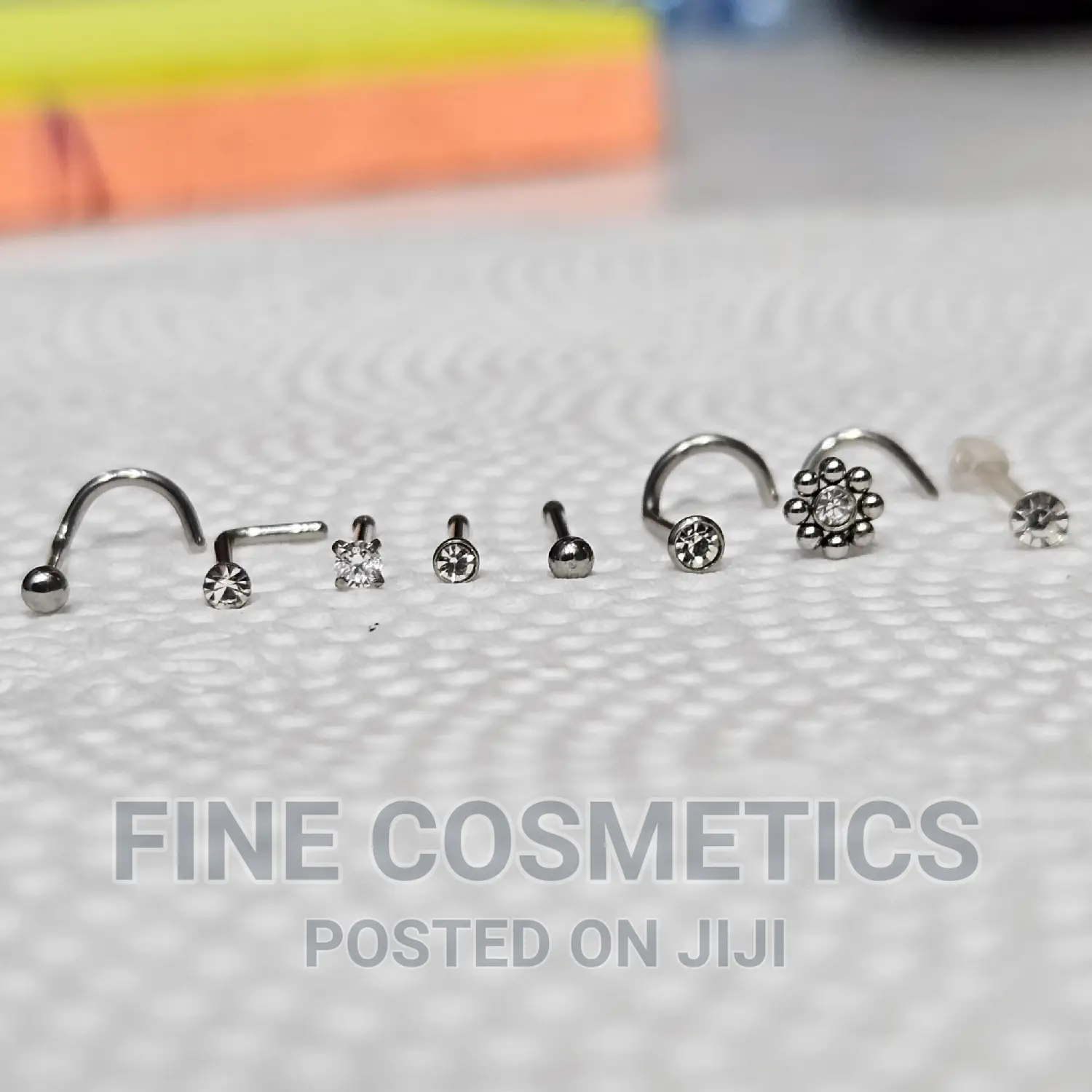 8PCS Nose Stud Collection of Nose Pin Straight and Corkscrew