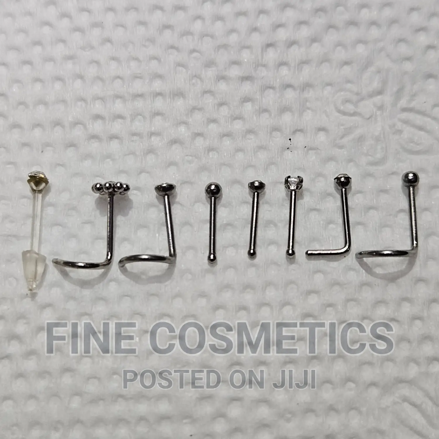 8PCS Nose Stud Collection of Nose Pin Straight and Corkscrew