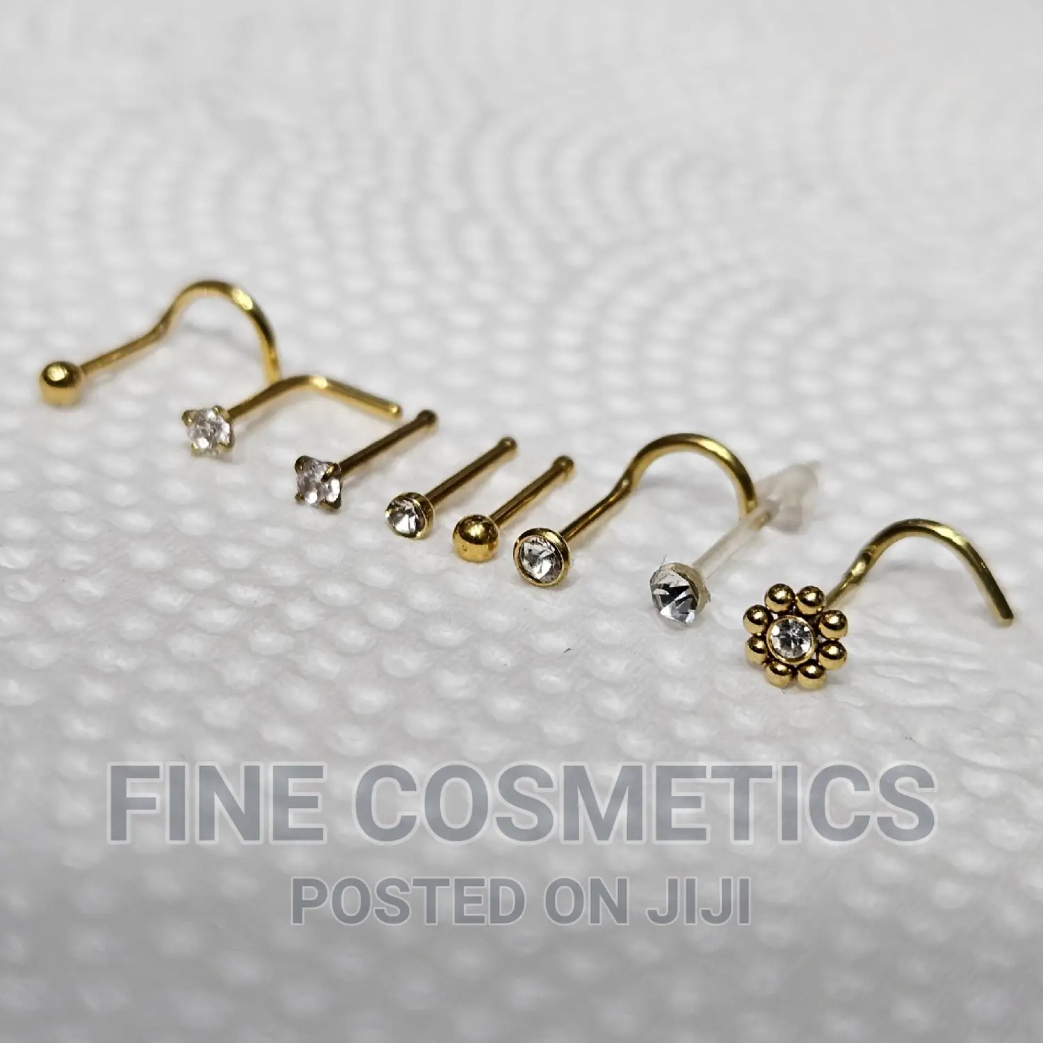 8PCS Nose Stud Collection of Nose Pin Straight and Corkscrew