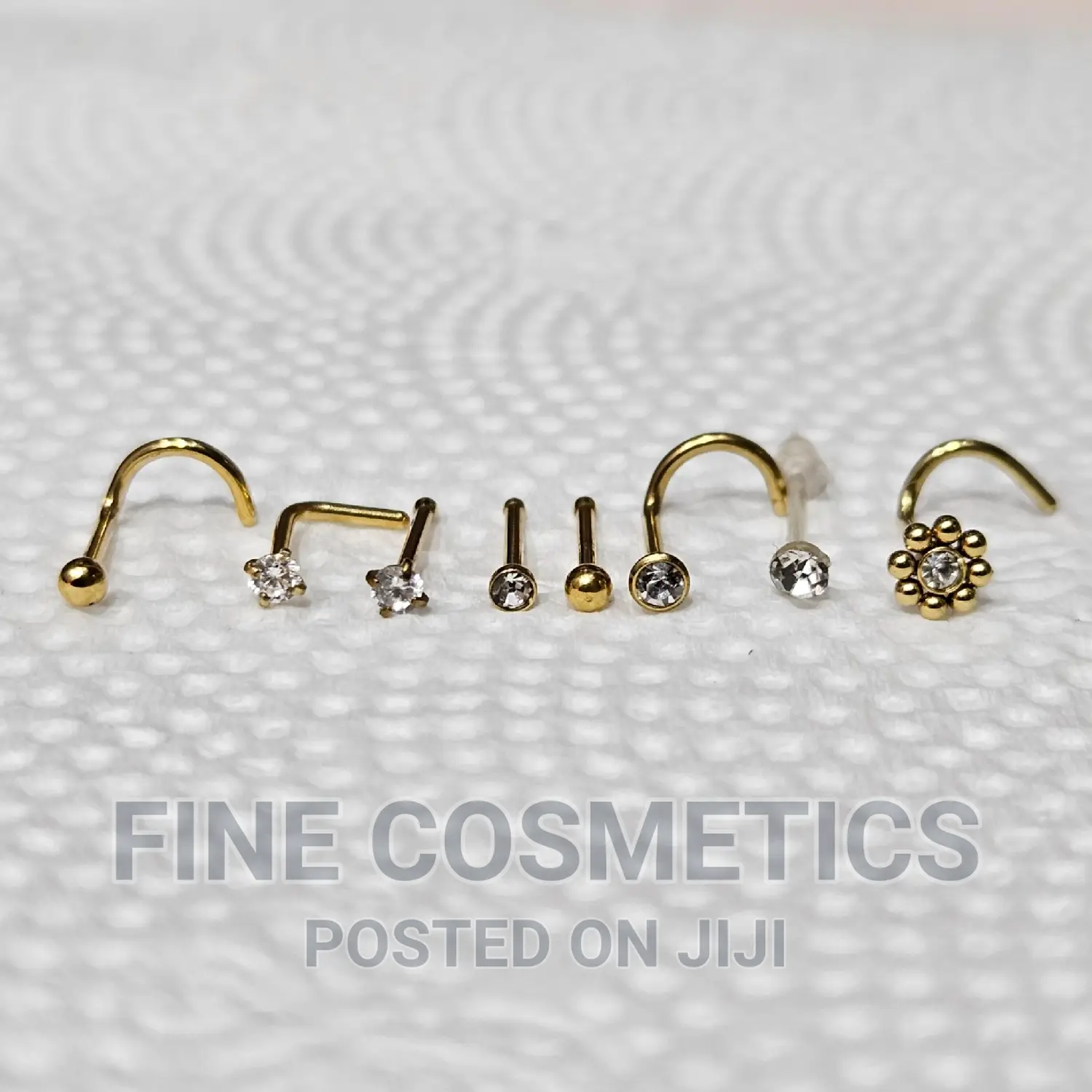 8PCS Nose Stud Collection of Nose Pin Straight and Corkscrew