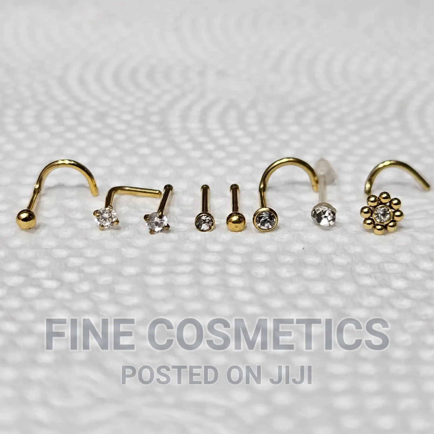 8PCS Nose Stud Collection of Nose Pin Straight and Corkscrew