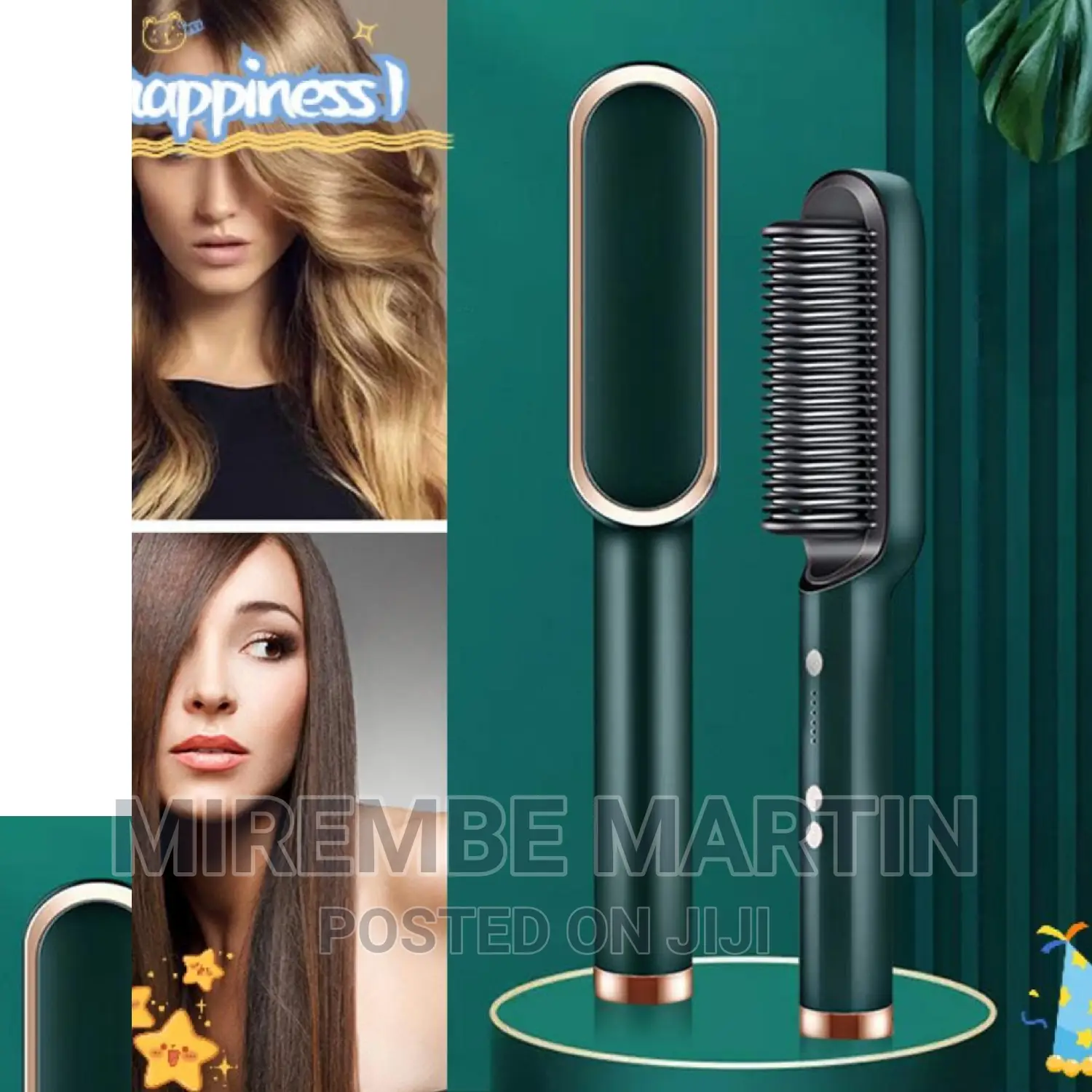 2 in 1 Hair Straightener Brush