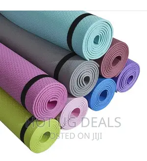 Yoga Mat With Carrier Bag Moisture Resistance - Blue
