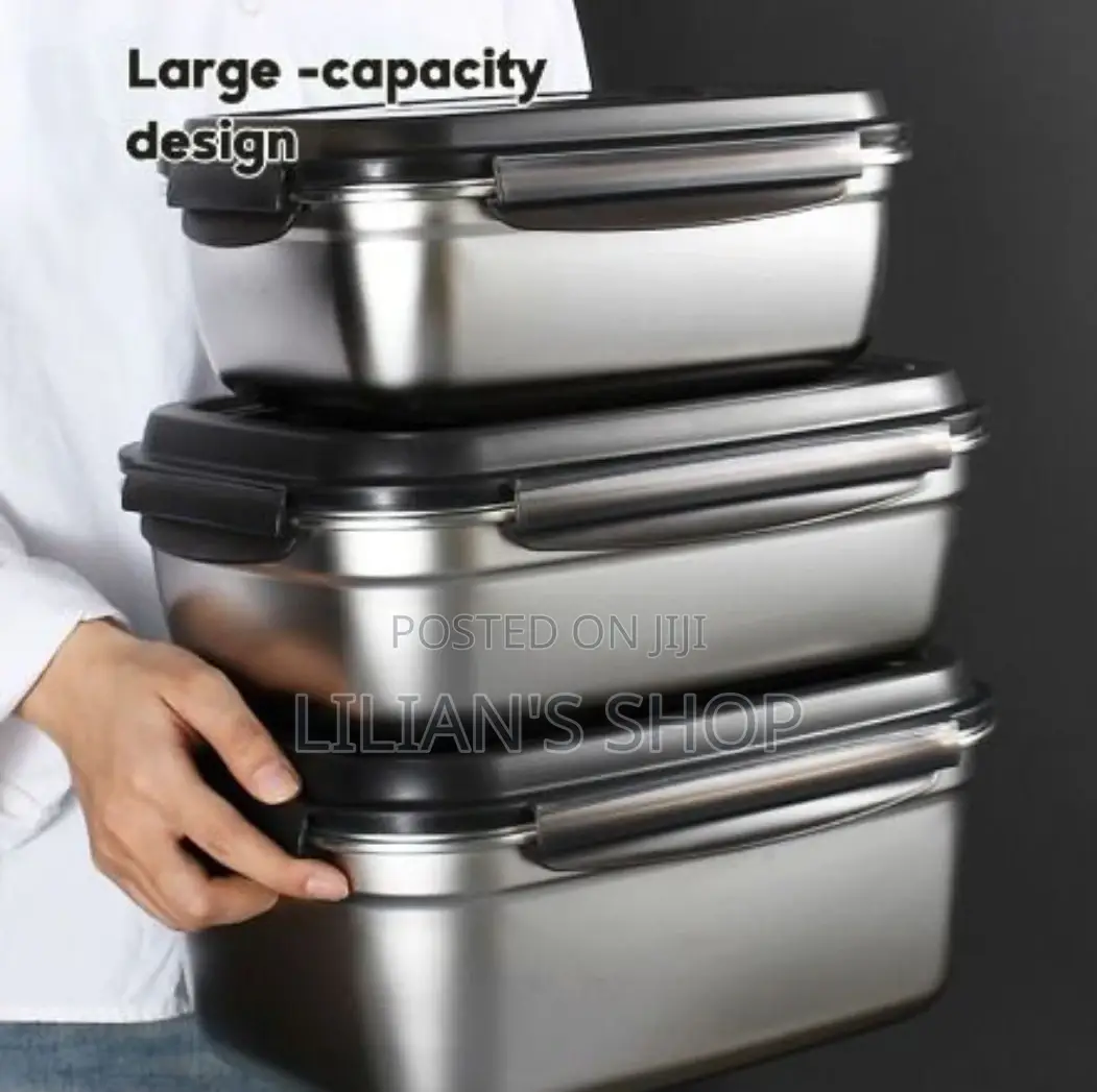 3pcs Stainless Steel Fridge Food Storage Container