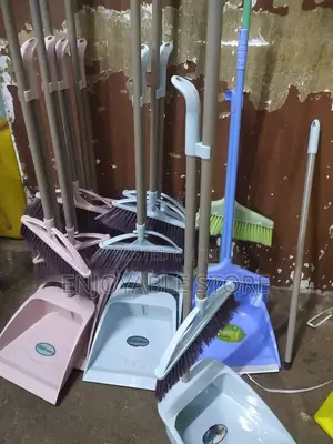 Plastic Broom and Dust Pan