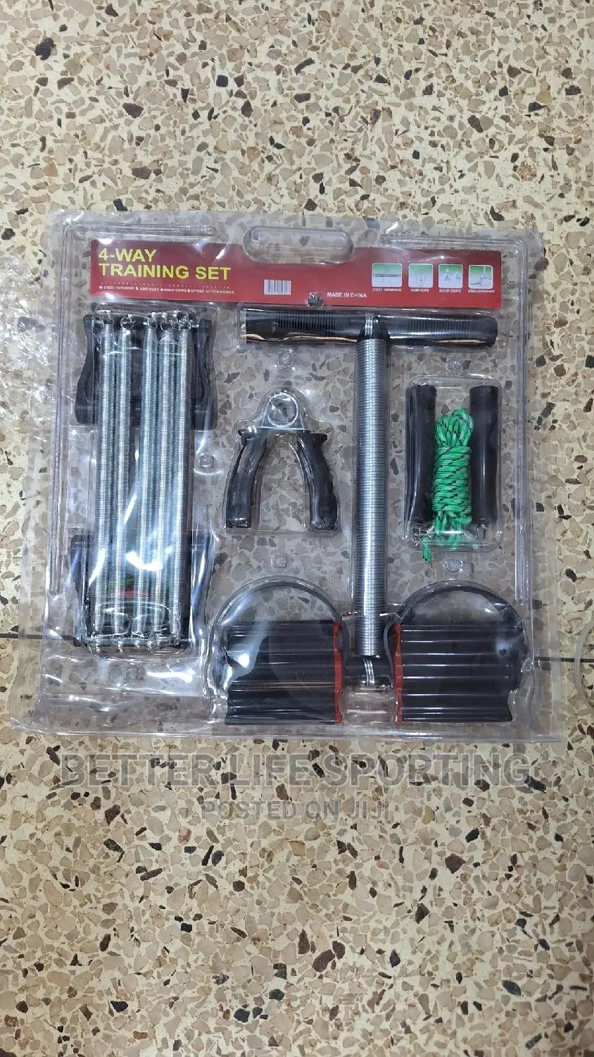 4 Way Training Set(Chest Expander,Rope,Handgrip,Tumy Trimer
