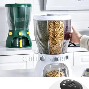 Multifunctional Rotating Cereal Food Storage Container.