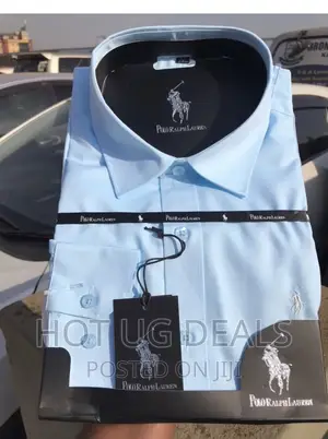 Mens Long Sleeve Dress Business Shirts - Blue