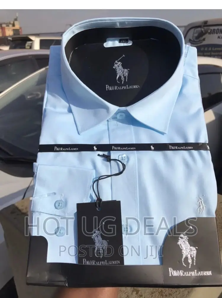 Mens Long Sleeve Dress Business Shirts - Blue