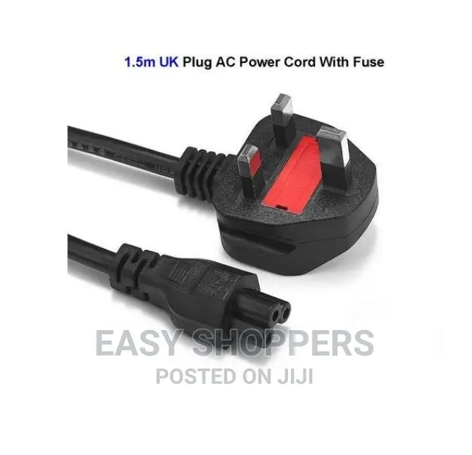 AC 3 Pin Laptop Notebook Adapter Power Cord Cable - Black