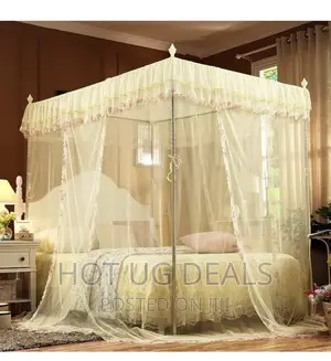 5x6 Classic Mosquito Net With Pole Stands - Cream