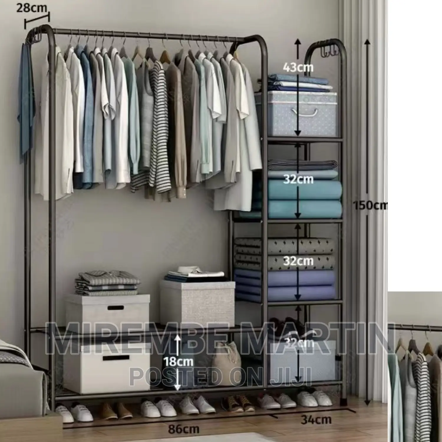 Metallic Clothes Rack Organizer