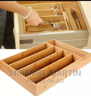 Portable Wooden Cutlery Organizer Drawer
