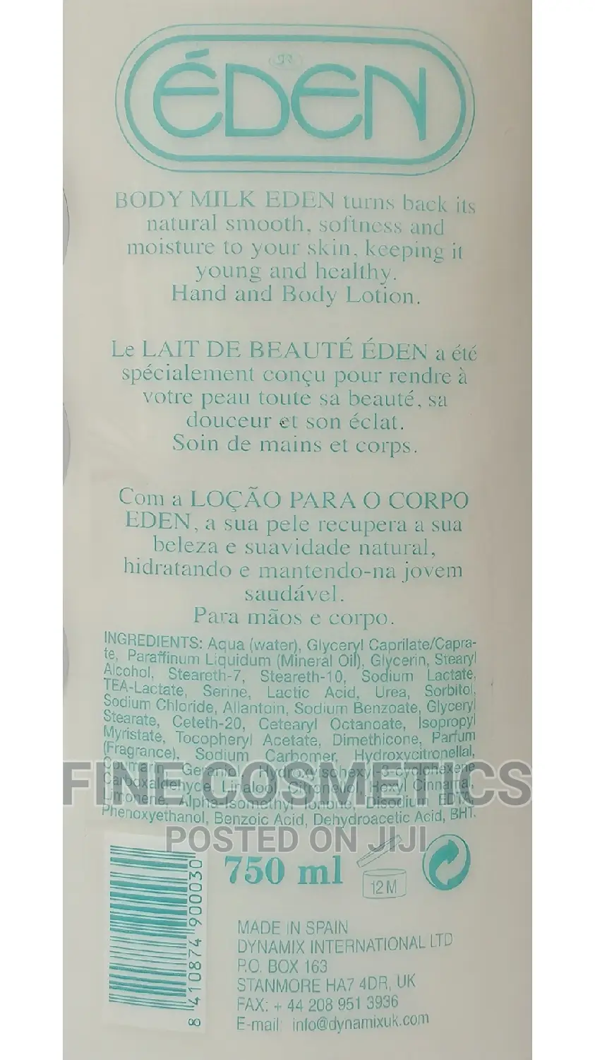 EDEN Heavy Duty 750ml Moisturizering Body Milk Lotion Big SZ