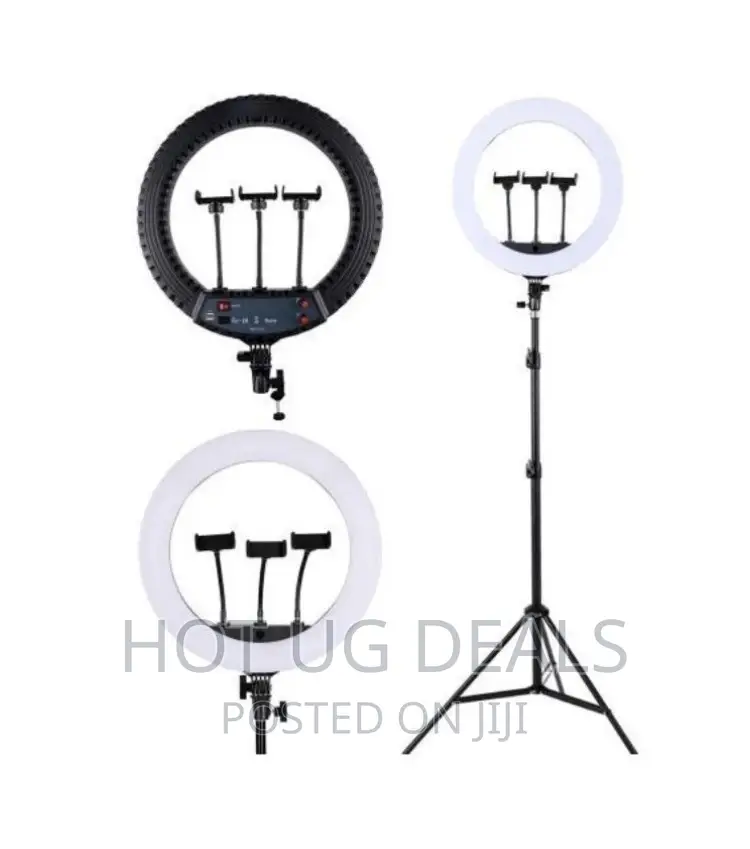 18 Inch Strong 3 Colors Ring Light For Tiktok, Youtube-black