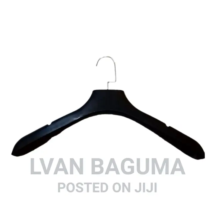 Plastic Coat Hangers (Black) - 12 Pieces