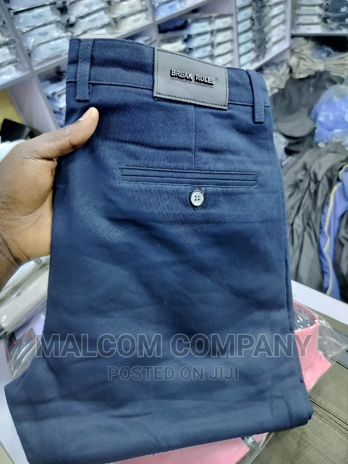 Men Blue Soft Kaki Pants Size 32-45
