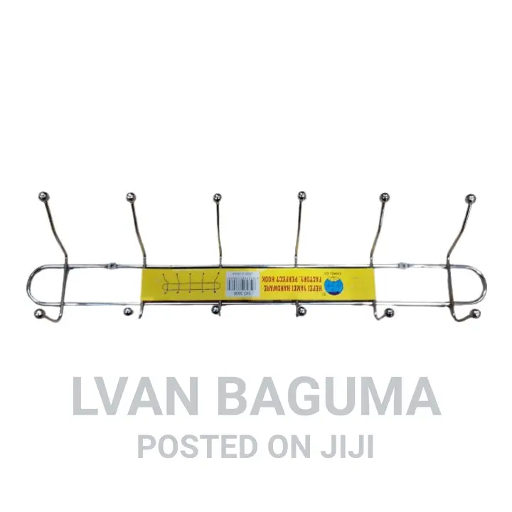 Multi-Purpose Double Hooks Wall Hanger Line - 12 Hooks
