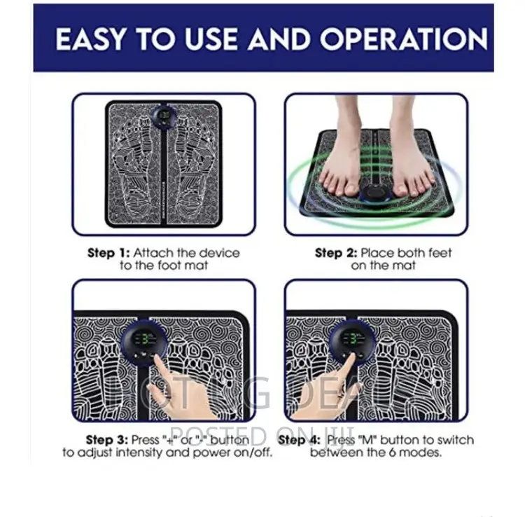 Foot Massager, Blood Circulation Reflexology, Black