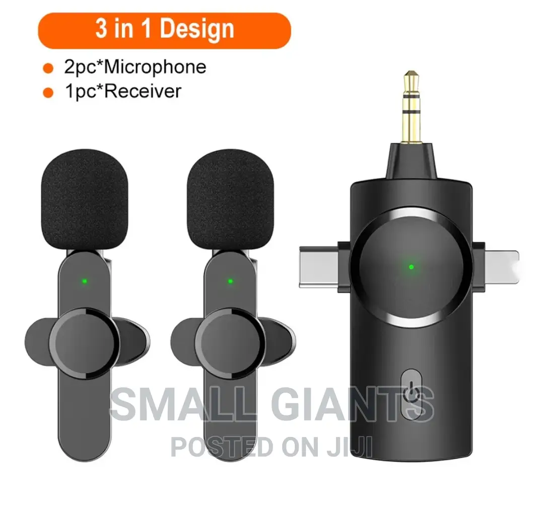 3 in 1 Noise Reduction Lavalier Mini Wireless Microphone