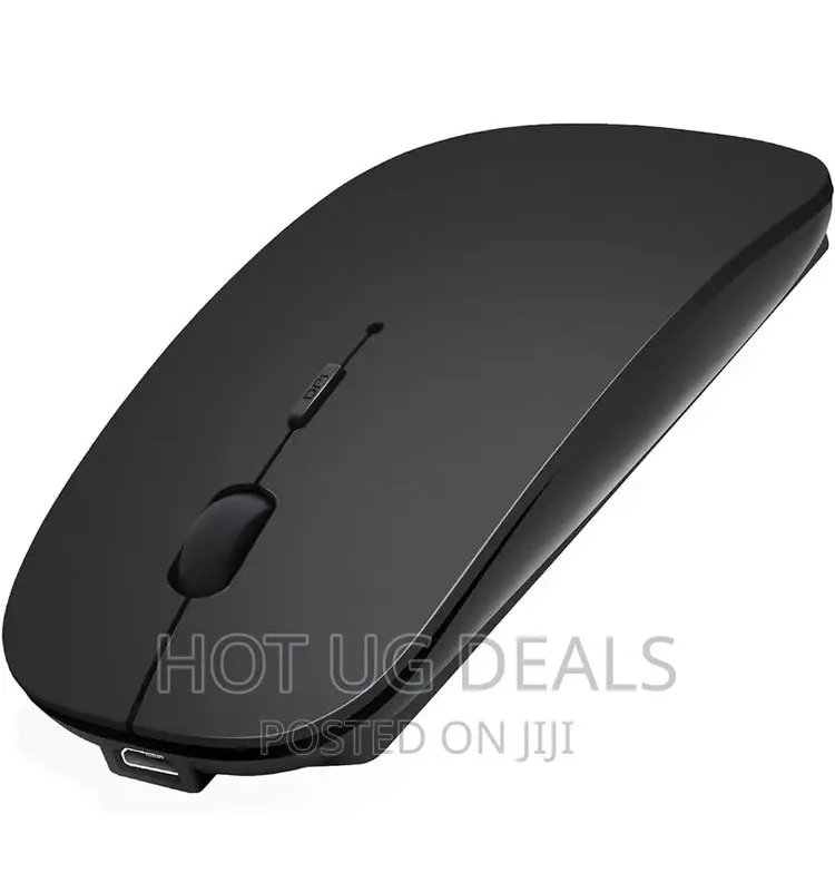 Silent Wireless Rechargeable Mouse Slim With USB Cable-Black