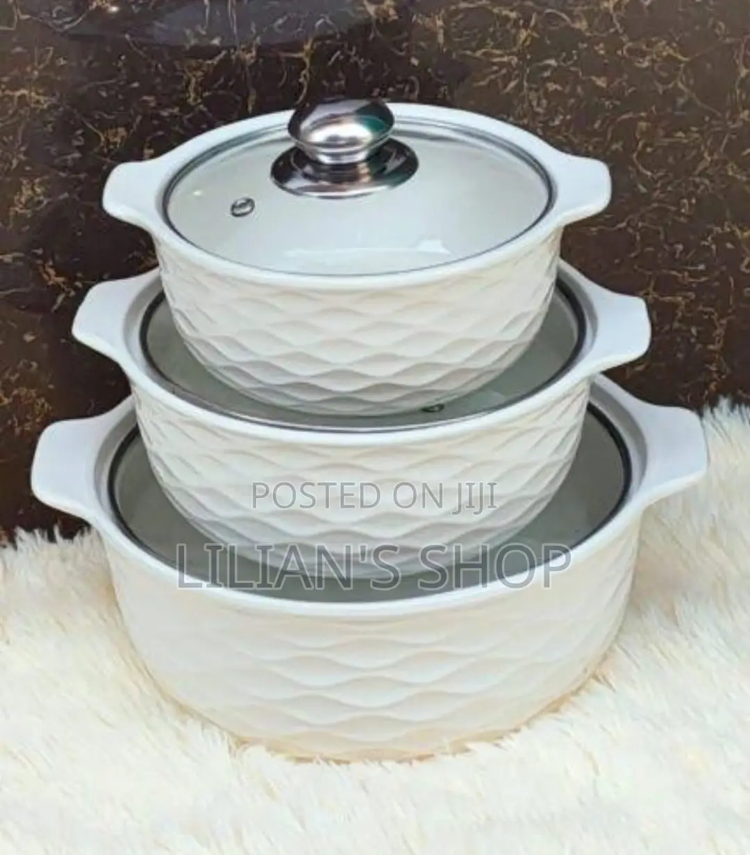 Generic 3pcs Ceramic Serving Dishes /Soup Pots