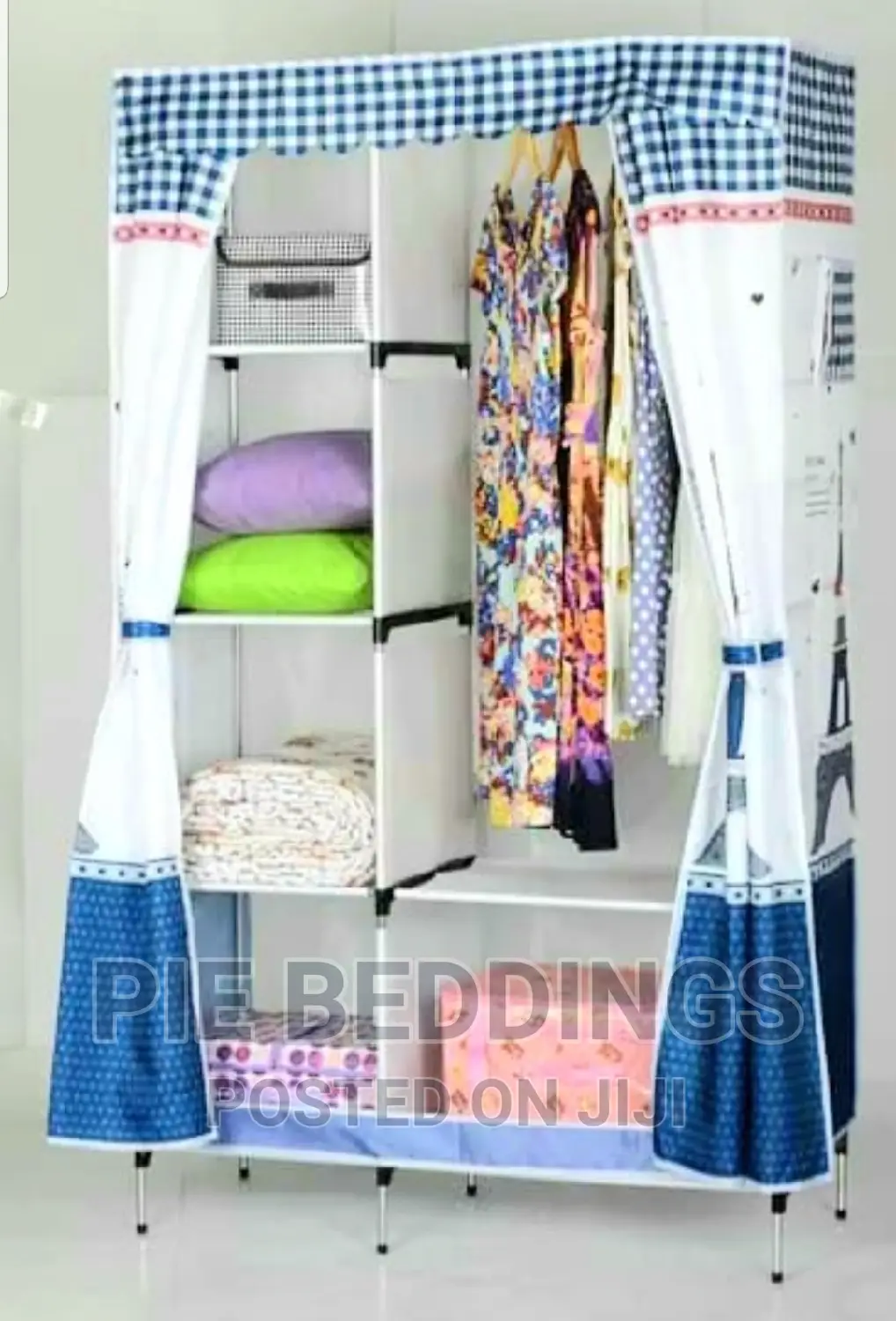 Metallic Closet With Curtains