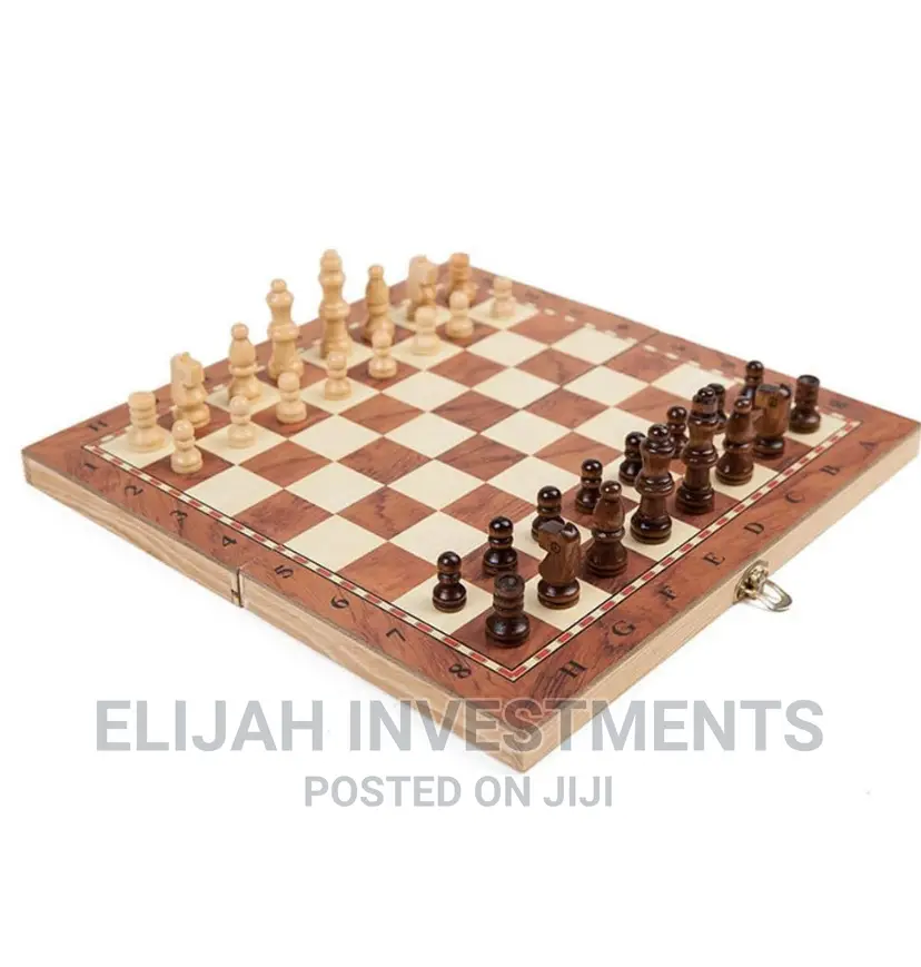 Foldable Chess Checkers Backgammon 3in1 Set