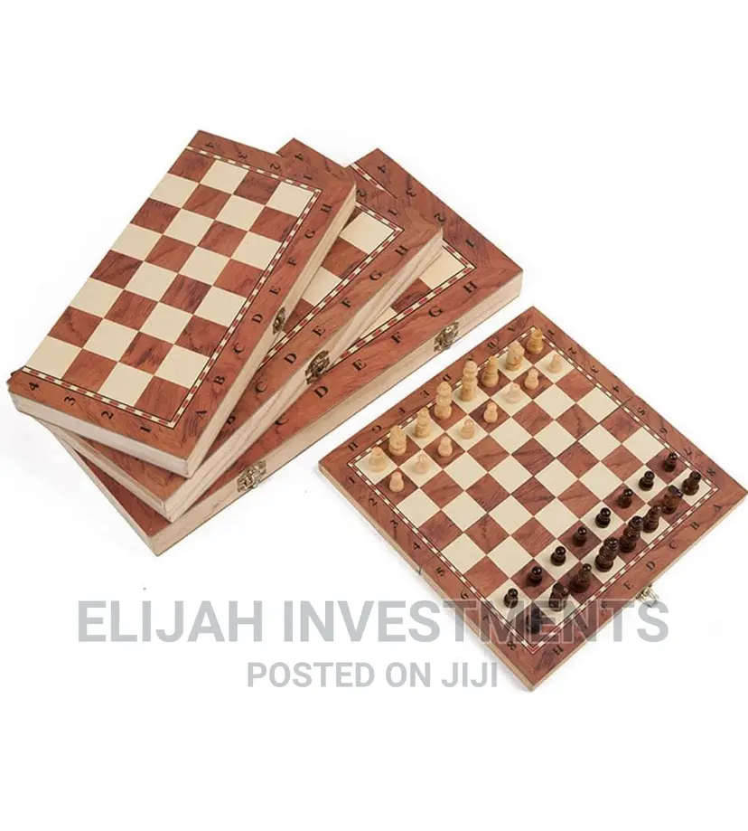 Foldable Chess Checkers Backgammon 3in1 Set