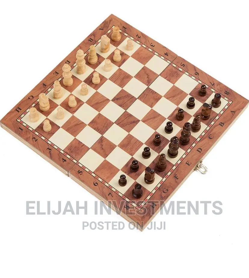 Foldable Chess Checkers Backgammon 3in1 Set