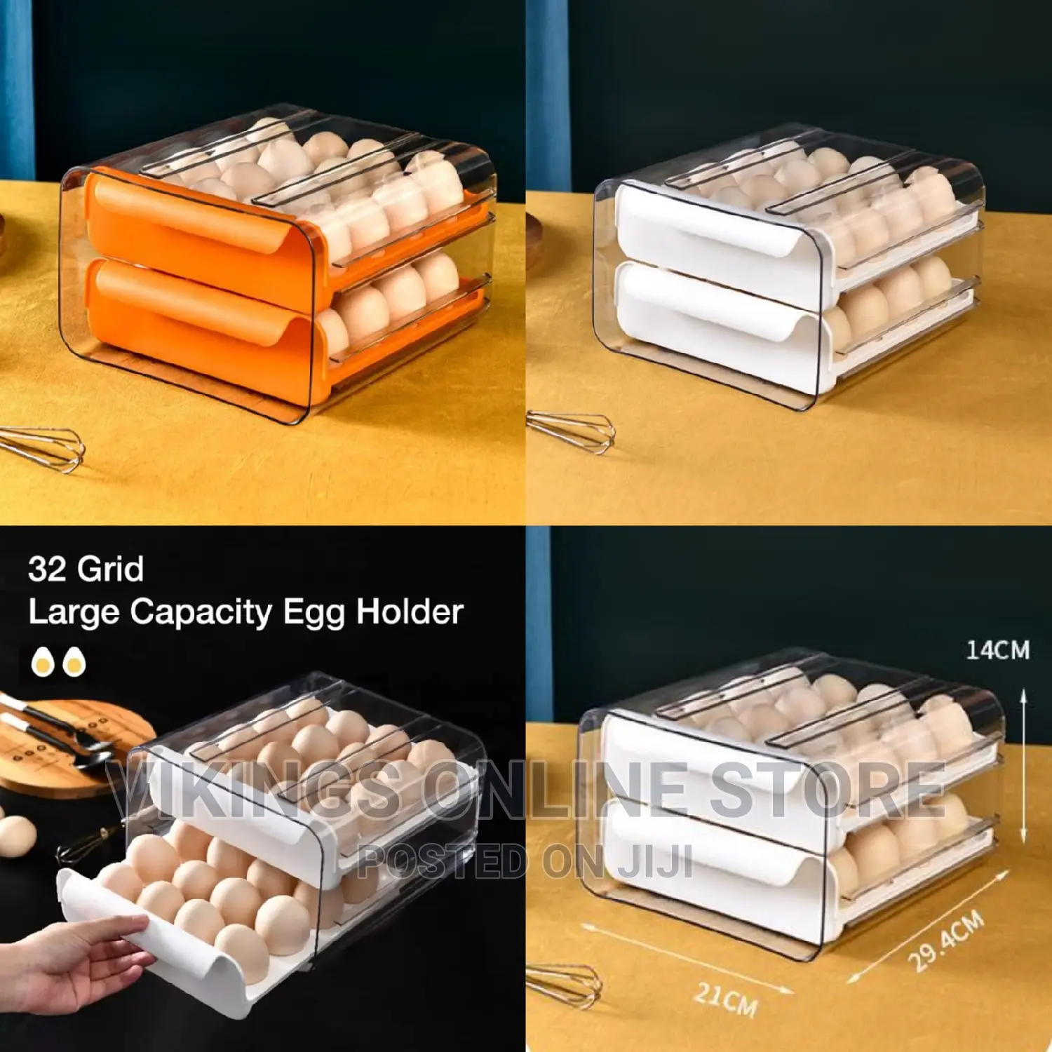 Egg Drawer, Egg Storage Box Practical Airtight 32 Grids