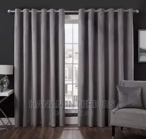 Gray Heavy Curtains With Nets